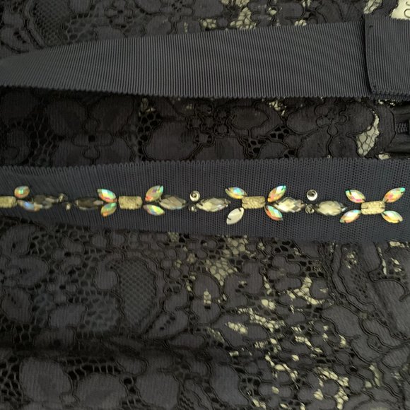 Teri Jon by Ricki Freeman Navy Lace Dress 3/4 sl - Picture 3 of 4